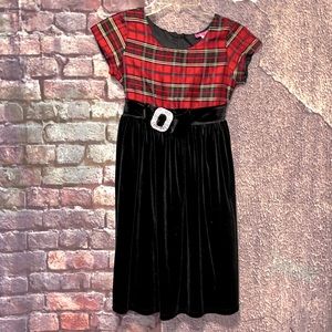 LePink Red Black Plaid Girls Party Holiday Occasion Dress Size 6X